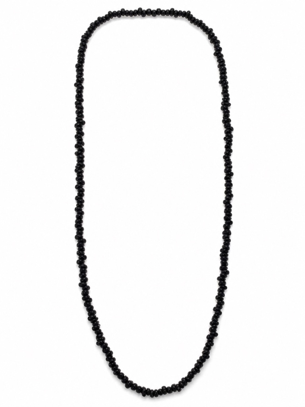 Vintage Hand Crafted Black Natural Stone Chip Necklace - Minimalist Strand